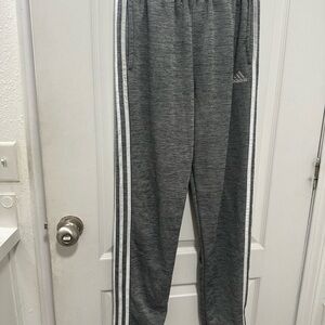 Adidas Kids Charcoal Joggers with White Stripes